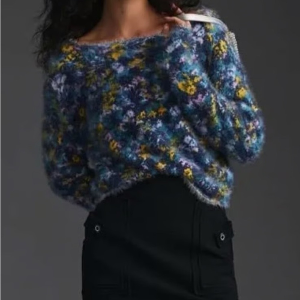 Anthropologie Pilcro Cropped Eyelash Sweater - Picture 3 of 6